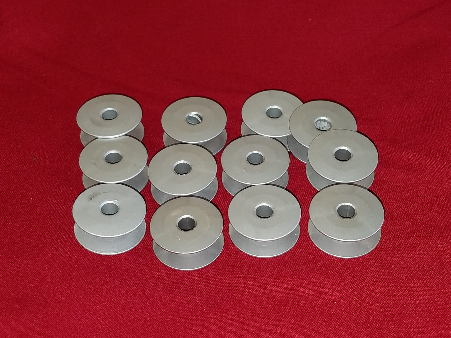 Type M – Spun Aluminum sewing machine bobbins – set of 12